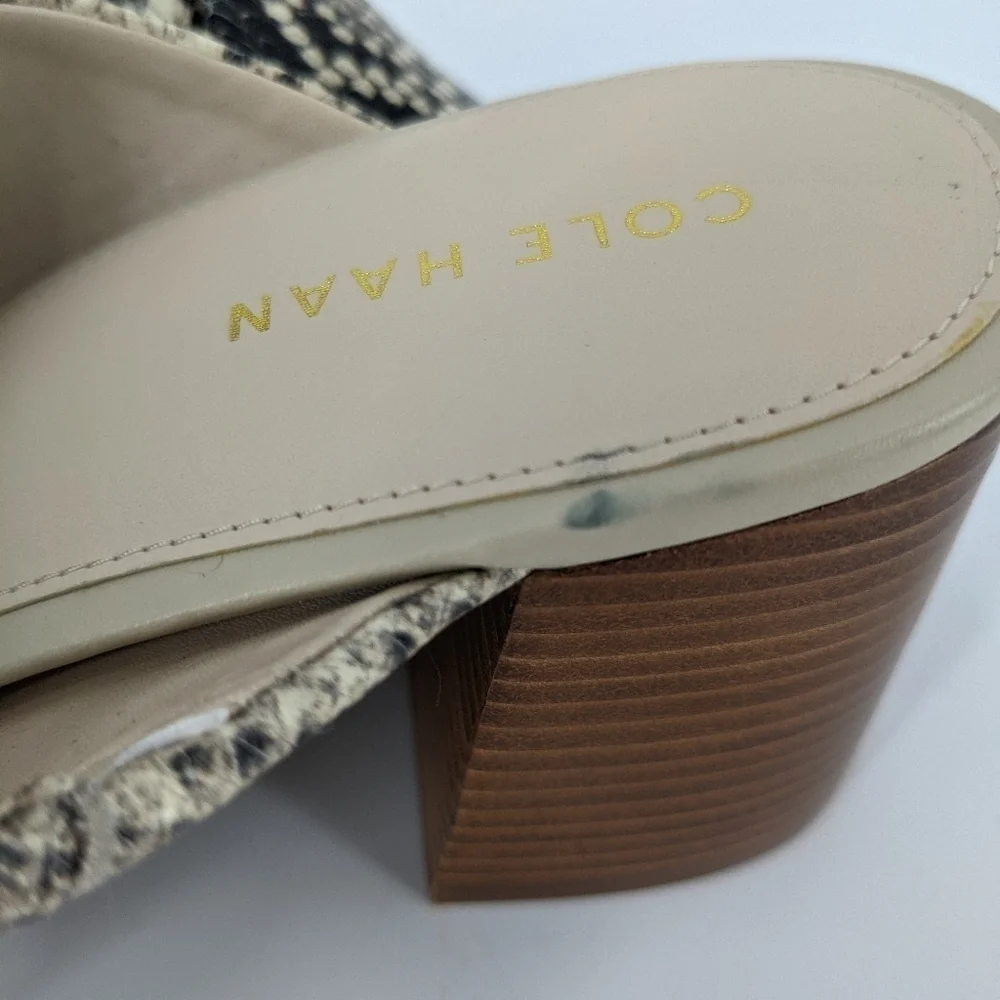 NWOT COLE HAAN Criss Cross Snakeskin Heeled Sandal